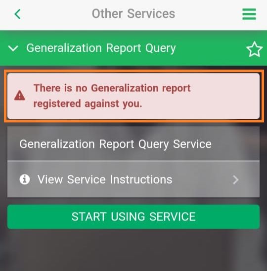 Generalizaion query result