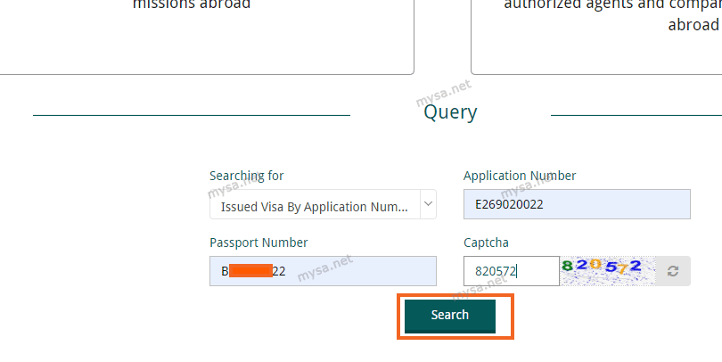 visa request status