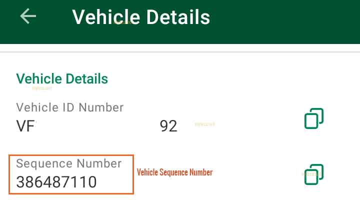 vehicle sequence number ksa
