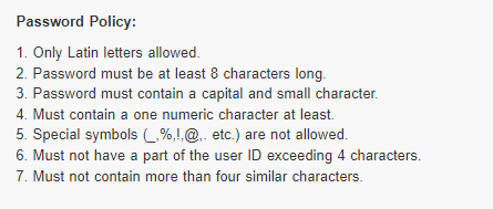 how to create password according to absher password policy